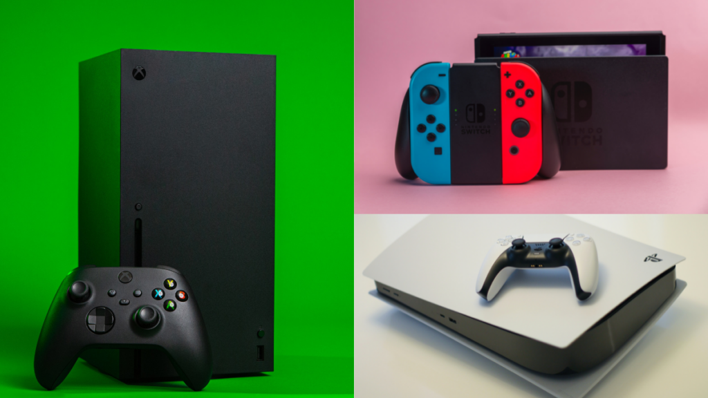 A header image showing three popular games consoles; Xbox Series X, PlayStation 5, and Nintendo Switch